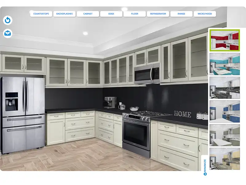 Virtual kitchen designer tool preview